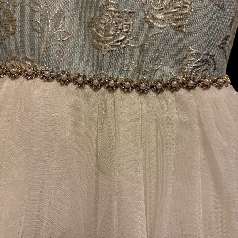 American princess Elegant Layered Dress with Floral Embroidery for girl size 10 - Picture 3 of 9